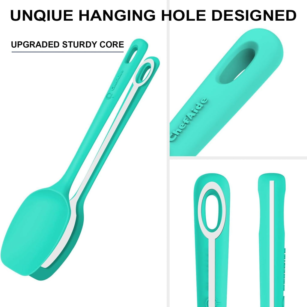 5-Piece Silicone Spatula Set, Food-Grade Rubber Spatulas with Upgraded Reinforced Handles, Ergonomic Design, Heat Resistant up to 600°F, Suitable for Nonstick Cookware