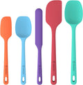5-Piece Silicone Spatula Set, Food-Grade Rubber Spatulas with Upgraded Reinforced Handles, Ergonomic Design, Heat Resistant up to 600°F, Suitable for Nonstick Cookware