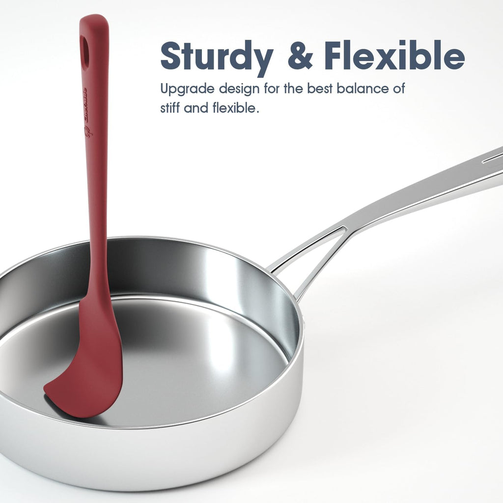 5-Piece Silicone Spatula Set, Food-Grade Rubber Spatulas with Upgraded Reinforced Handles, Ergonomic Design, Heat Resistant up to 600°F, Suitable for Nonstick Cookware