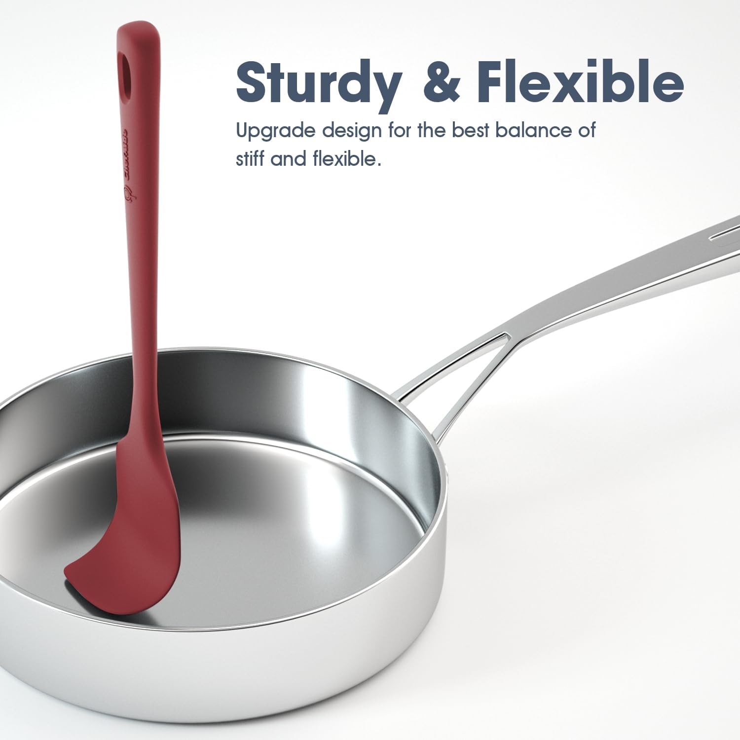 5-Piece Silicone Spatula Set, Food-Grade Rubber Spatulas with Upgraded Reinforced Handles, Ergonomic Design, Heat Resistant up to 600°F, Suitable for Nonstick Cookware