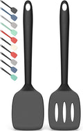 2 Pack Silicone Spatula Set, High Heat Resistant, BPA Free Kitchen Spatula, Solid & Slotted Turner for Non-Stick Pans, Sautéing, and Flipping