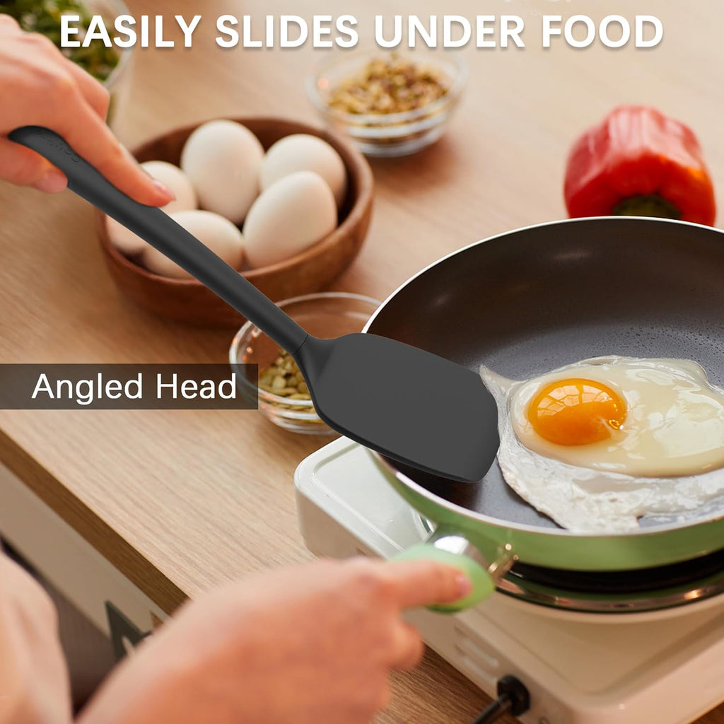 2 Pack Silicone Spatula Set, High Heat Resistant, BPA Free Kitchen Spatula, Solid & Slotted Turner for Non-Stick Pans, Sautéing, and Flipping