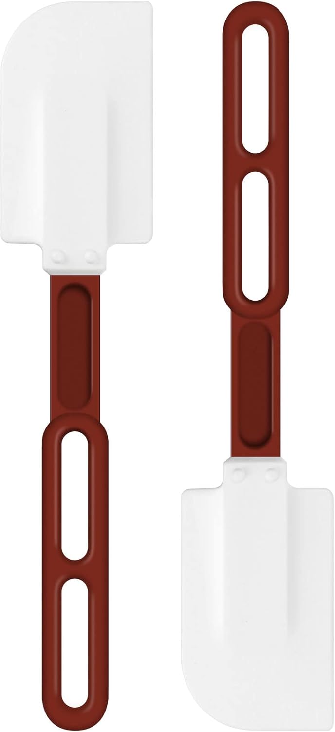 High-Temp Silicone Spatulas, 10'' Commercial Spatula 500°F Heat-Resistant Non-Stick Silicone Scraper, Set of 2